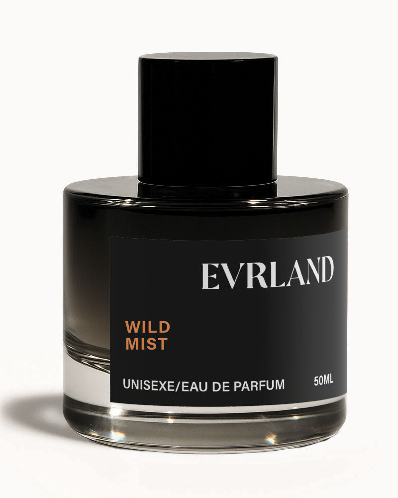 Evrland Wild Mist perfume bottle on a white background